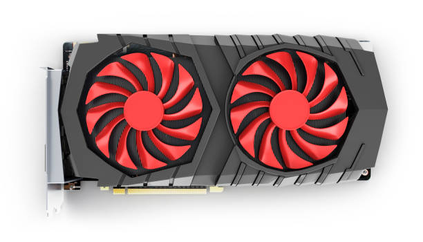 istock Video Graphic card GPU top view isolated on white background 3d render 1041713950