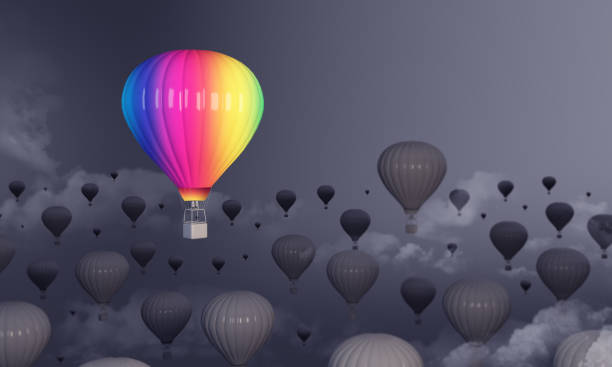 istock Hot Air Balloon Standing Out From The Crowd 1041725420