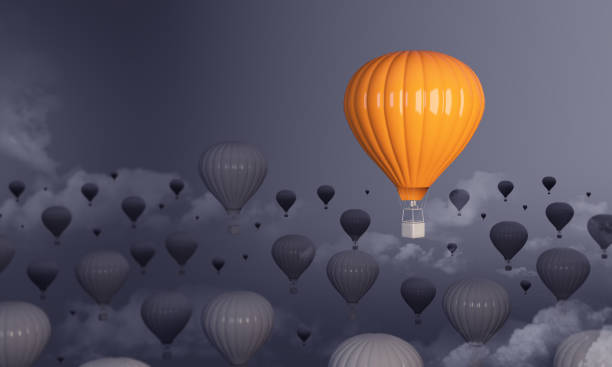 Hot Air Balloon Standing Out From The Crowd