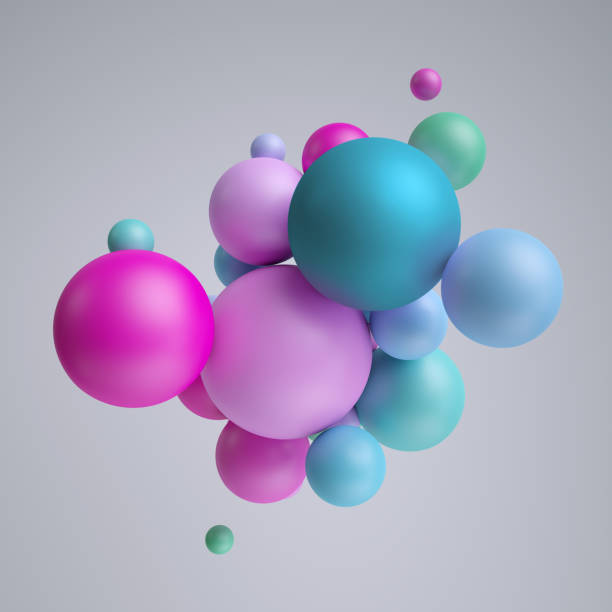 istock 3d render, abstract pastel balls, pink blue balloons, geometric background, multicolored primitive shapes, minimalistic design, pastel colors palette, party decoration, plastic toys, isolated elements 1041730750