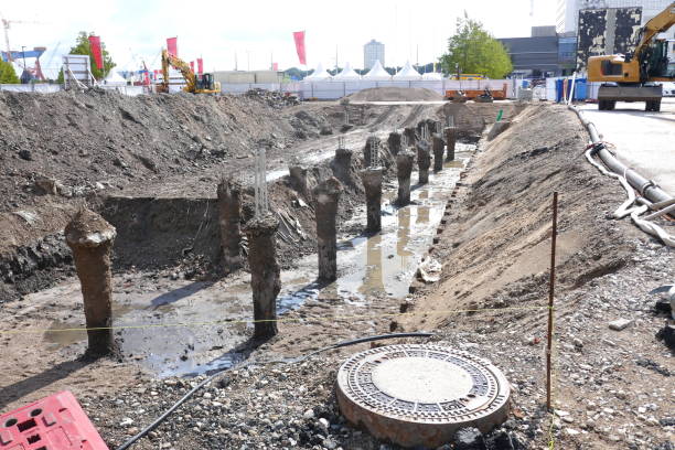 istock Drainage of a secured major construction site 1041739170