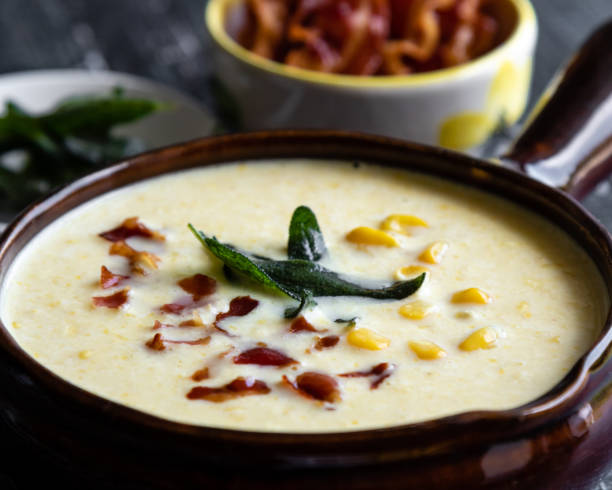 istock corn cream soup with bacon and sage 1041742318