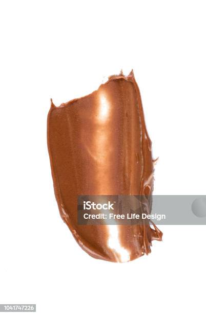 Cream Chocolate Spreading Isolated On White Background With Clipping Path Top View Stock Photo - Download Image Now