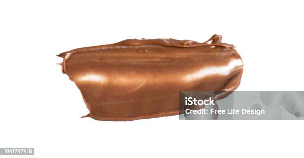 Cream Chocolate Spreading Isolated On White Background With Clipping Path Top View Stock Photo - Download Image Now