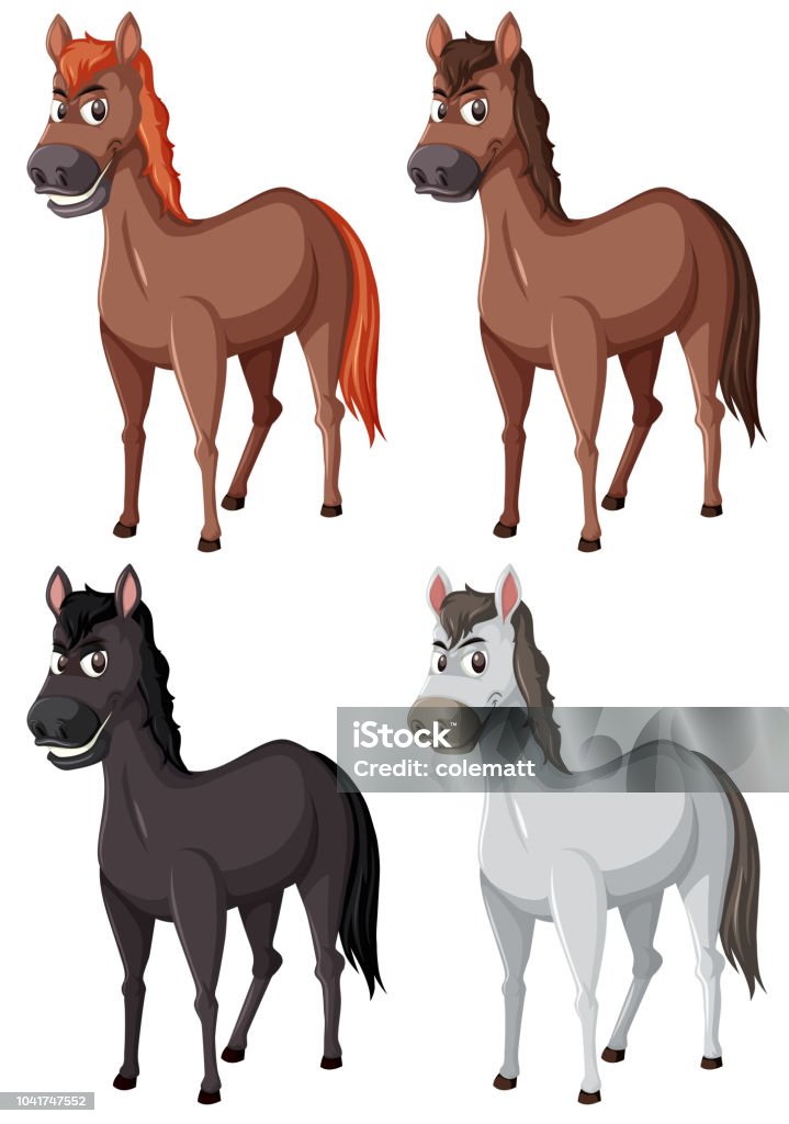 Ilustración de Conjunto De Caballos De Dibujos Animados y más Vectores Libres de Derechos de Agricultura - Agricultura, Alegre, Animal - iStock Ilustración de Conjunto De Caballos De Dibujos Animados y más Vectores Libres de Derechos de Agricultura - Agricultura, Alegre, Animal - iStock