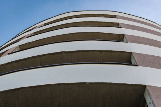 istock Multi level parking area. Spiral architecture building with car garage. 1041748084