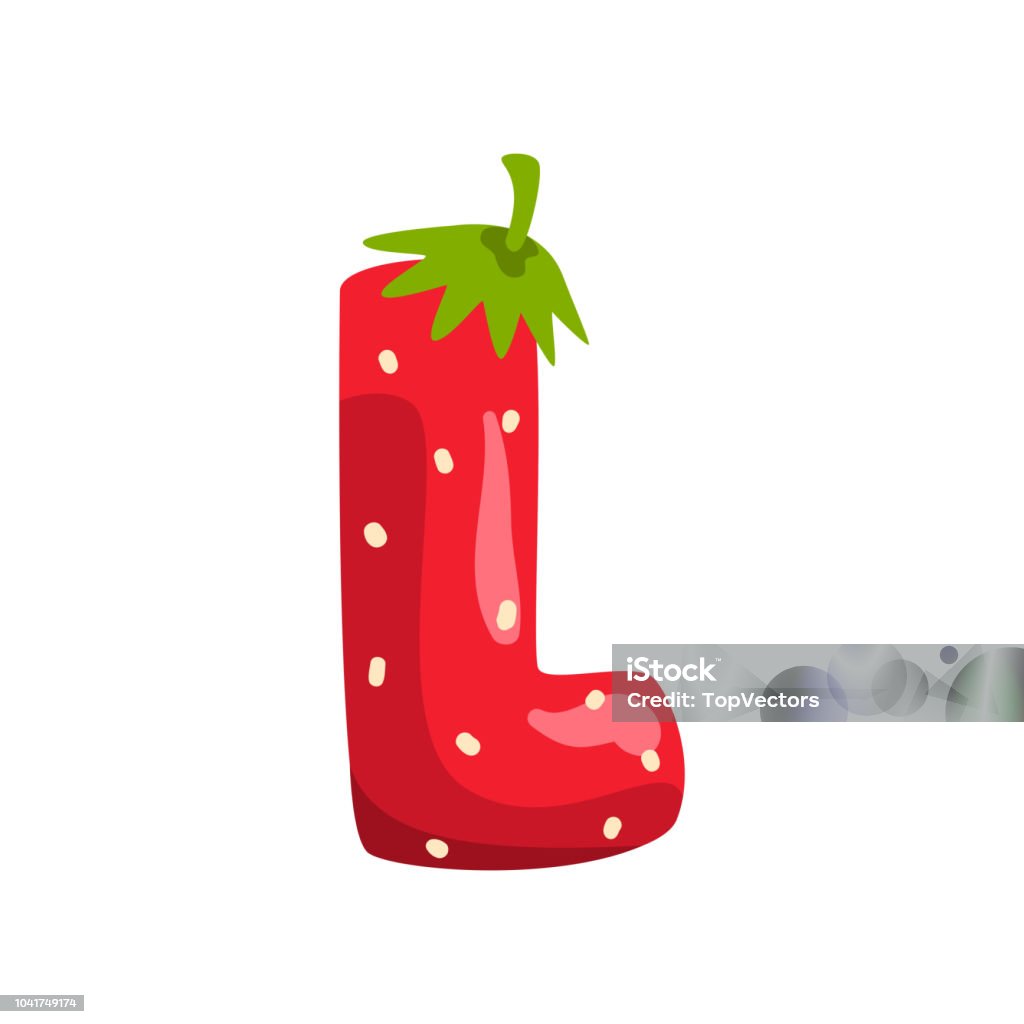 Chữ L Của Bảng Chữ Cái Tiếng Anh Làm Từ Srawberry Tươi Chín Vector ...