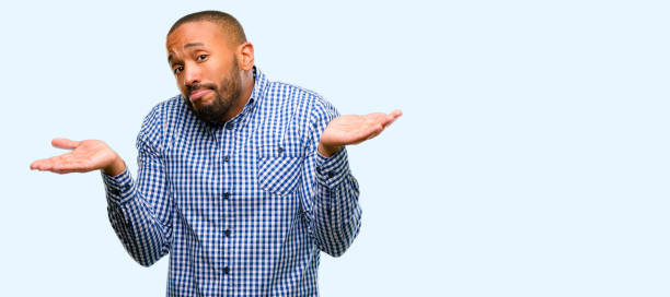 istock African american man with beard doubt expression, confuse and wonder concept, uncertain future 1041758378