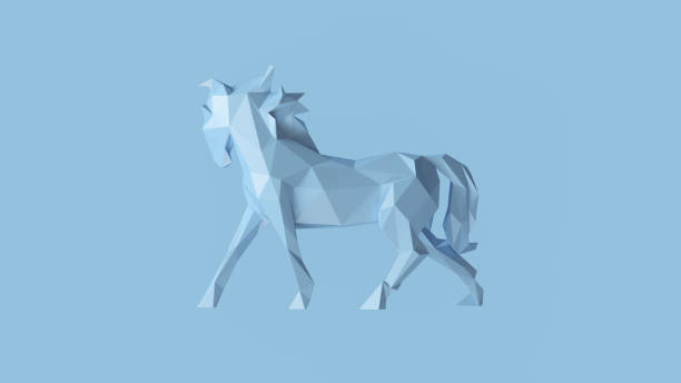 istock Pale Blue Polygon Horse 1041784760