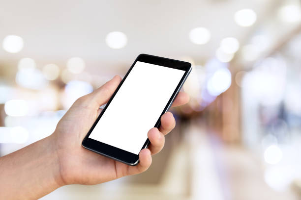istock Hand holding mobile smart phone with blank screen 1041784922