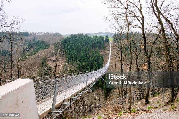The Geierlay Suspension Bridge In The Low Mountain Range Stock Photo - Download Image Now