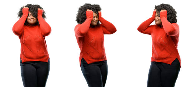 istock terrified and nervous expressing anxiety and panic gesture, overwhelmed 1041795346
