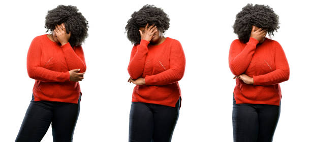 istock stressful keeping hands on head, tired and frustrated 1041796414