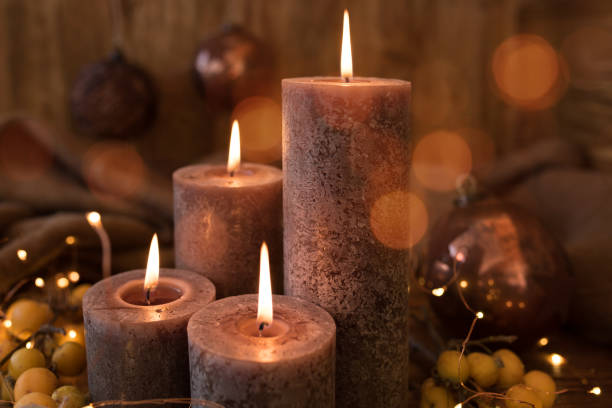istock Christmas candles still life 1041800638