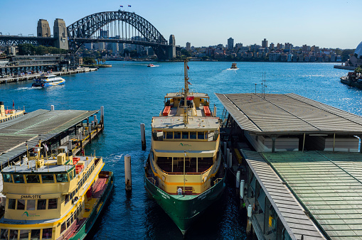 Sydney, Australia - 01 Jan 2019: Bay Harbour in the heart of Sydney, Australia