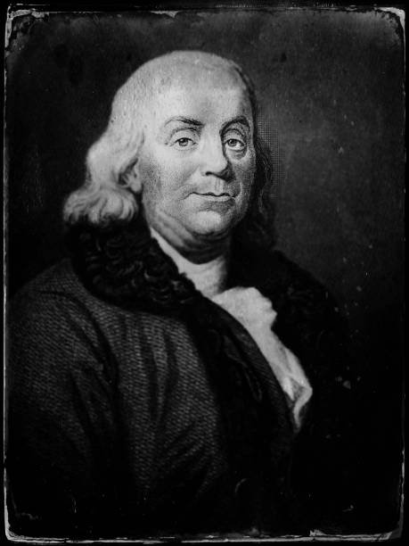 benjamin franklin - benjamin franklin history american culture portrait 뉴스 사진 이미지