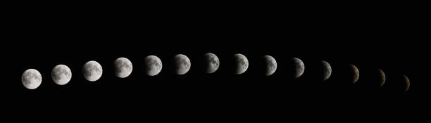 phasen der finsternis des mondes. totale mondfinsternis - full moon moon lunar eclipse red stock-fotos und bilder