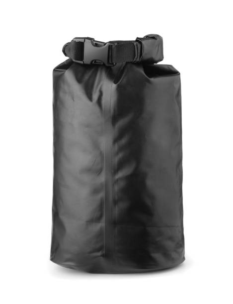 Black plastic waterproof dry bag