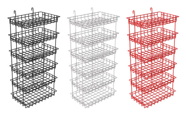 Mesh hanging wire basket set of different colors