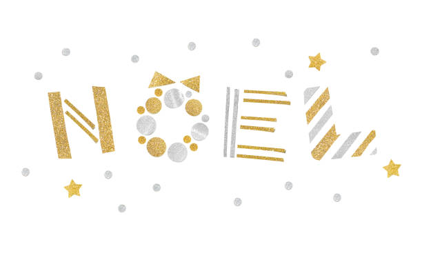 istock Noel glitter text paper cut on white background 1041854158