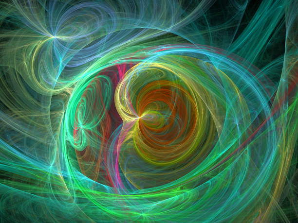 istock Abstract illustration of a fractal pattern on black background 1041855514
