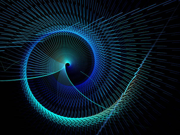 istock Abstract illustration of a fractal spiral pattern on black background 1041858028