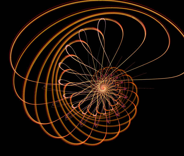 istock Abstract illustration of a fractal spiral pattern on black background 1041860314