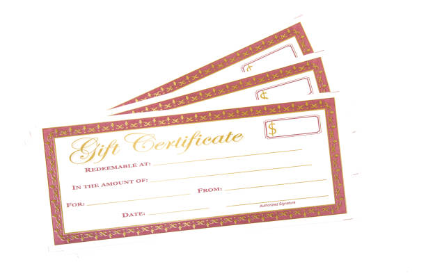 istock Holiday Gift Certificates on a White Background 1041867868