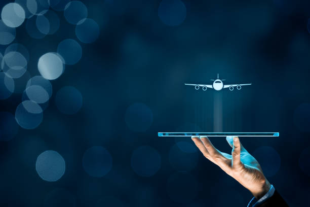 istock Air ticket booking and internet travel insurance 1041881048