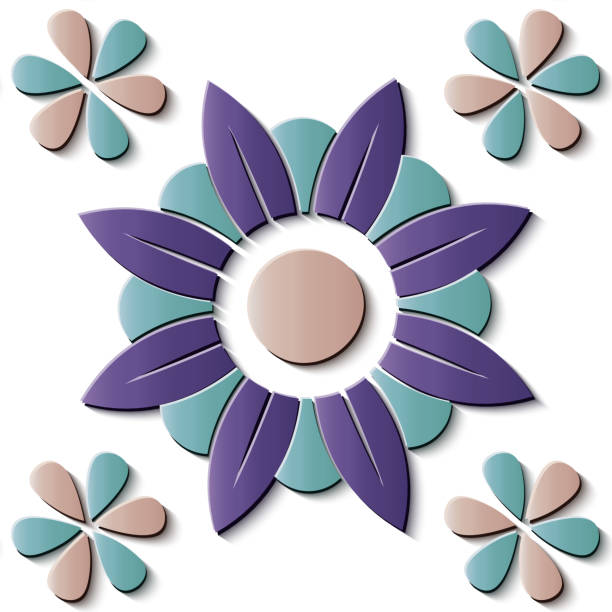 istock Seamless relief sculpture decoration retro pattern elegant round cross flower 1041896144