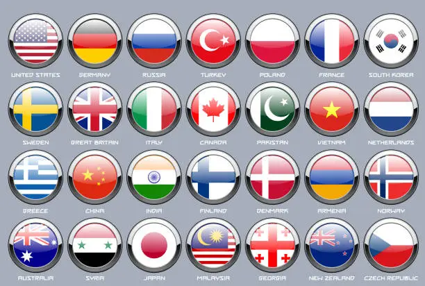 Vector illustration of Flags vector of the world. Vector illustration