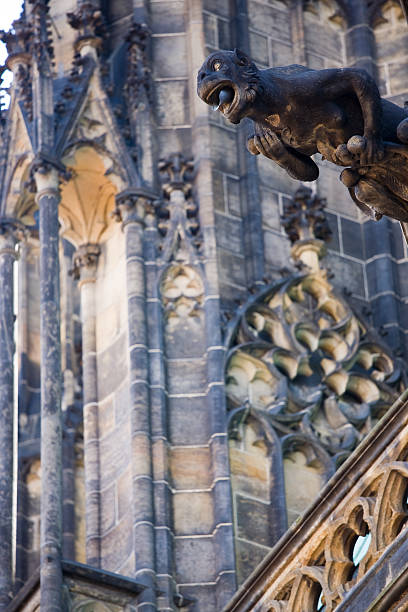 석상 - cathedral close up gargoyle prague 뉴스 사진 이미지