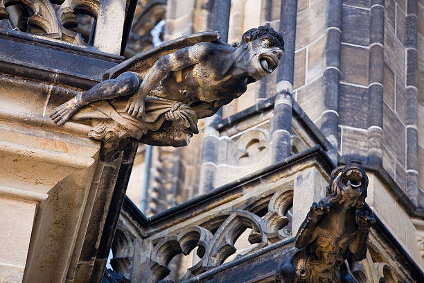 석상 - cathedral close up gargoyle prague 뉴스 사진 이미지