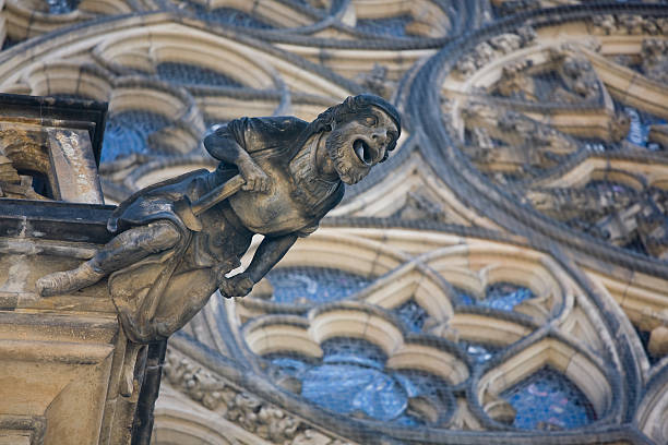석상 - cathedral close up gargoyle prague 뉴스 사진 이미지