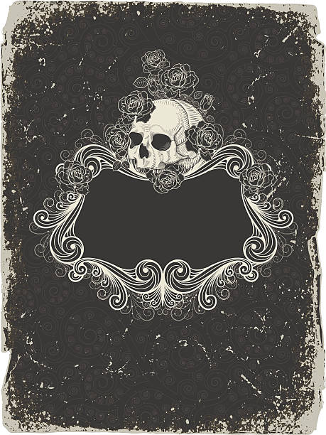 Background  with  skull  gothic style stock illustrations