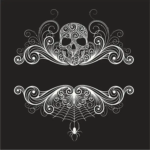 Vector illustration of Background  with a decorative skull