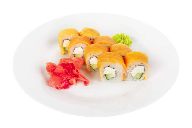 istock Sushi, rolls on a white isolated background 1041925066