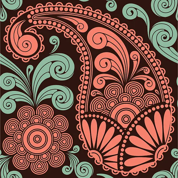 Vector illustration of seamless a pattern in traditionally east  style