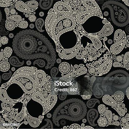 istock pattern with skull and paisley 104192867
