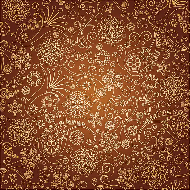 Vector illustration of paisley seamless  background