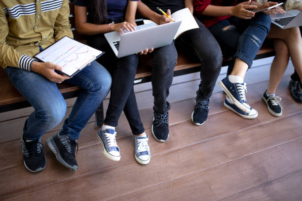 istock Back to school education knowledge college university concept,Students Education Social Media Laptop Tablet