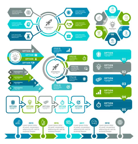 Vector illustration of Business diagrams and Infographic Elements