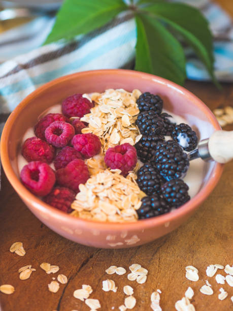 istock Smoothie yogurt bowl with oats, berries 1041931658