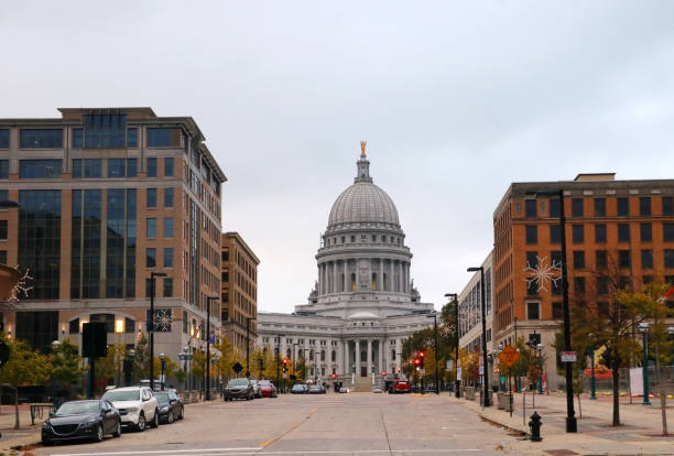 istock Madison downtown cityscape with State Capitol building. 1041940148