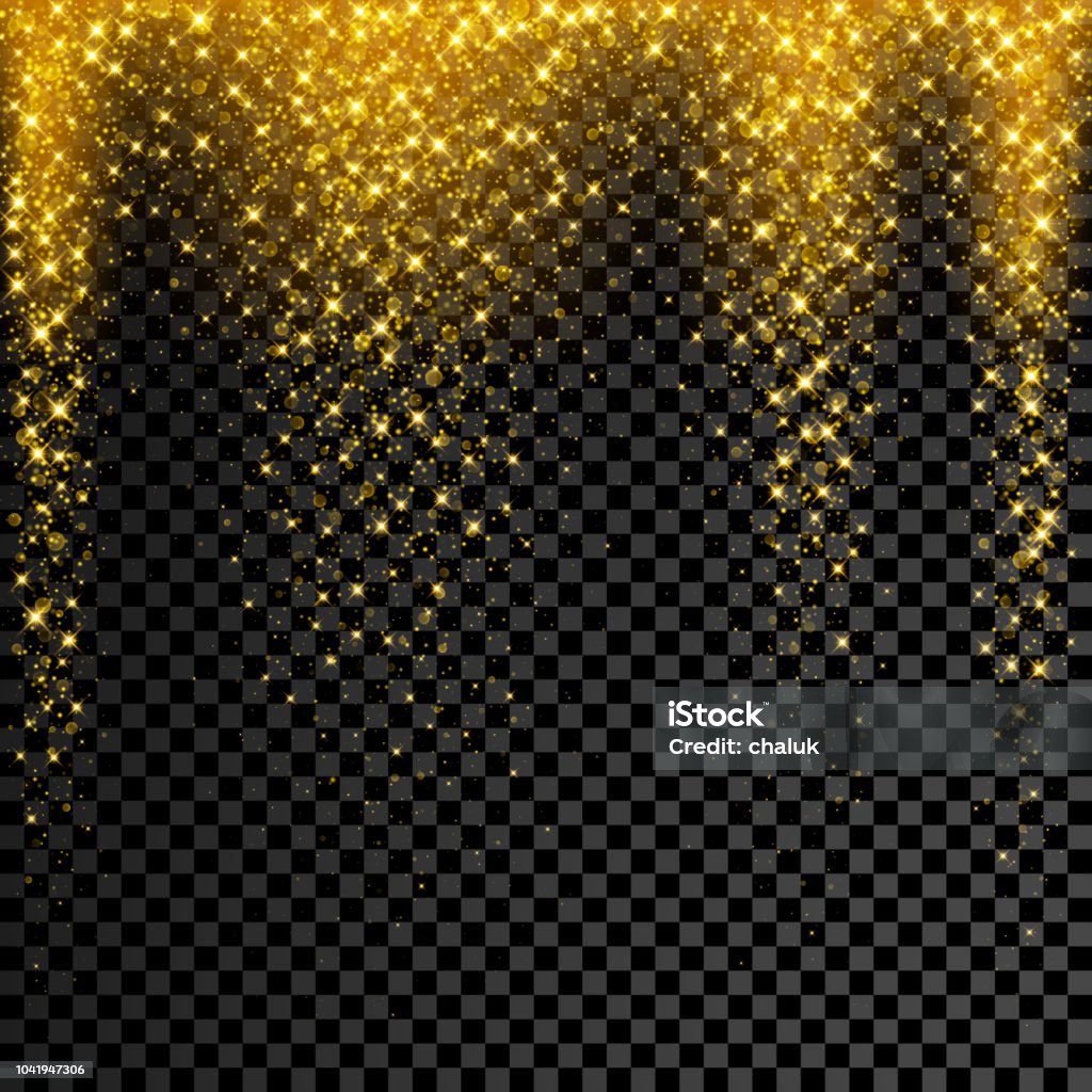 Gold Glitter Confetti On Transparent Background Vector Star Sparkle Rain  With Glowing Shine Splatter Stock Illustration - Download Image Now - iStock