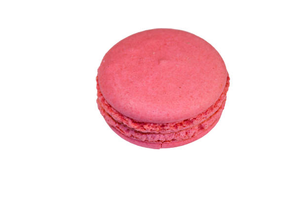 istock Tasty pink macaroon isolated on white background 1041955514