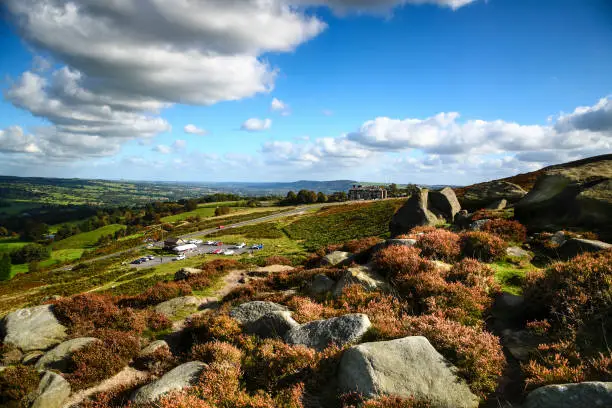Landscape view of Ilkley moor West Yorkshire