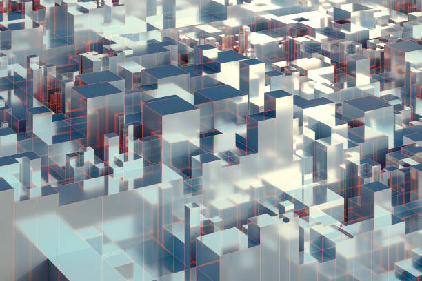 istock Abstract futuristic cube cityscape 1041976840