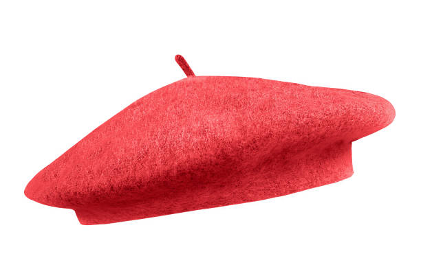 istock Red french cap beret side view isolated on white 1041991942