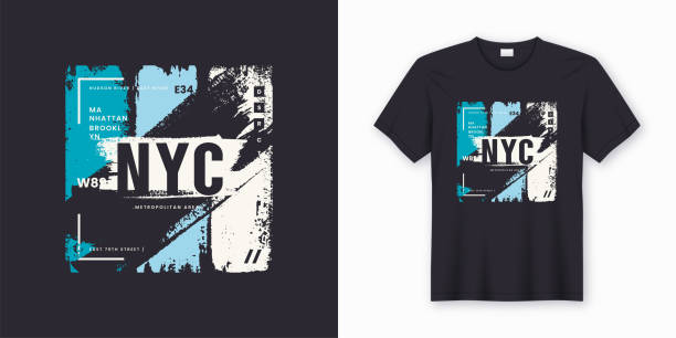 New York City stylish t-shirt and apparel abstract design New York City stylish t-shirt and apparel abstract design. Vector print, typography, poster. Global swatches. abstract shirts stock illustrations